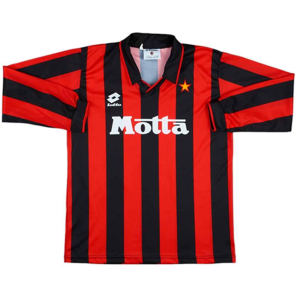 1993-94 AC Milan Home L/S Shirt - 8/10 - (XL.Boys)
