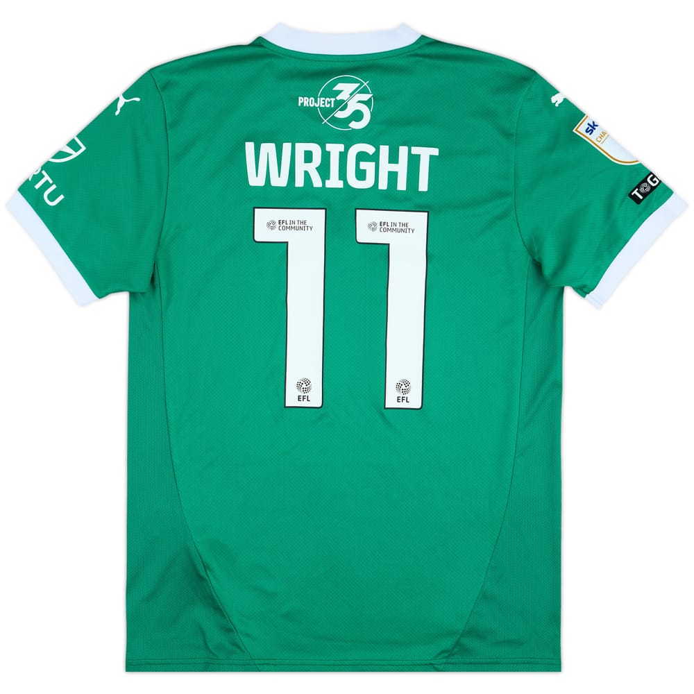 2024-25 Plymouth Match Issue Home Shirt Wright #11