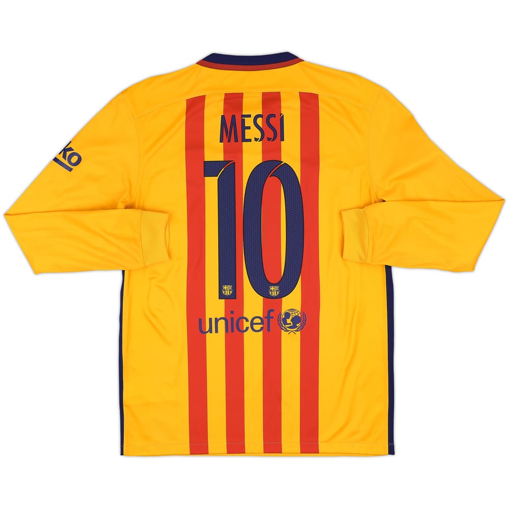 2015-16 Barcelona Away L/S Shirt Messi #10 - 8/10 - (M)