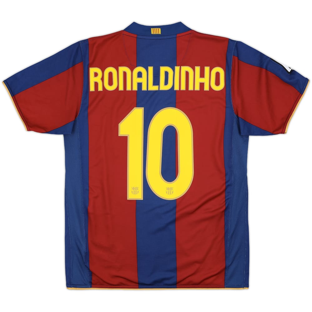 2007-08 Barcelona Home Shirt Ronaldinho #10 - 8/10 - (M)