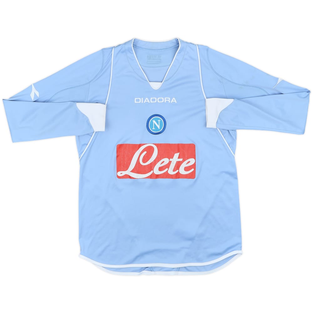 2007-08 Napoli Home L/S Shirt - 5/10 - (M)