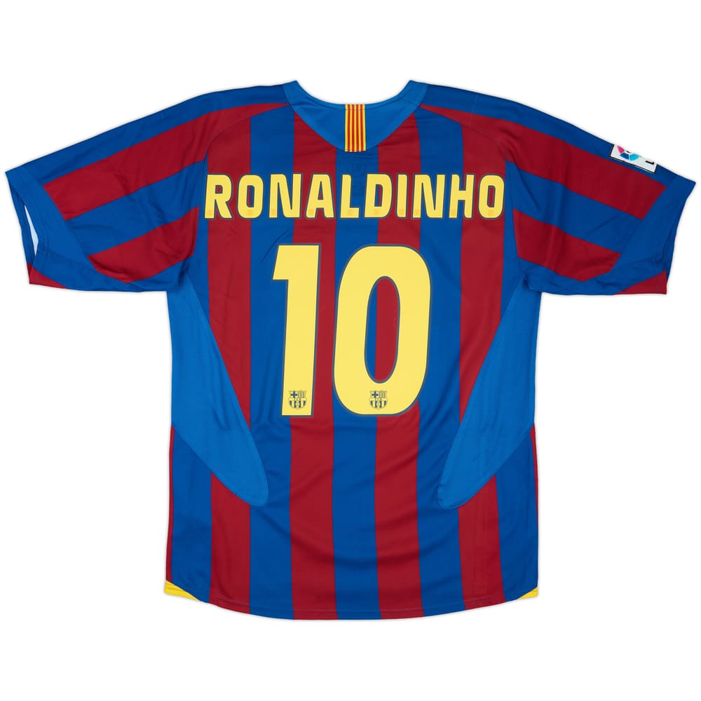 2005-06 Barcelona Home Shirt Ronaldinho #10 - 8/10 - (M)