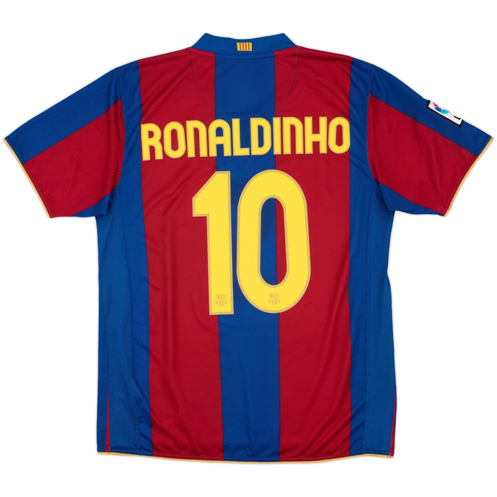 2007-08 Barcelona Home Shirt Ronaldinho #10 - 7/10 - (L)
