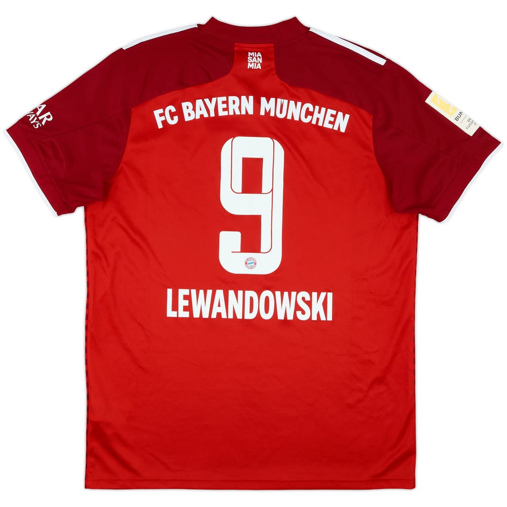 2021-22 Bayern Munich Home Shirt Lewandowski #9 - 7/10 - (L)