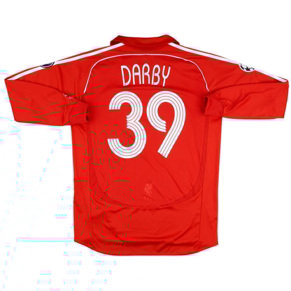 2006-08 Liverpool Match Issue Champions League L/S Home Shirt Darby #39