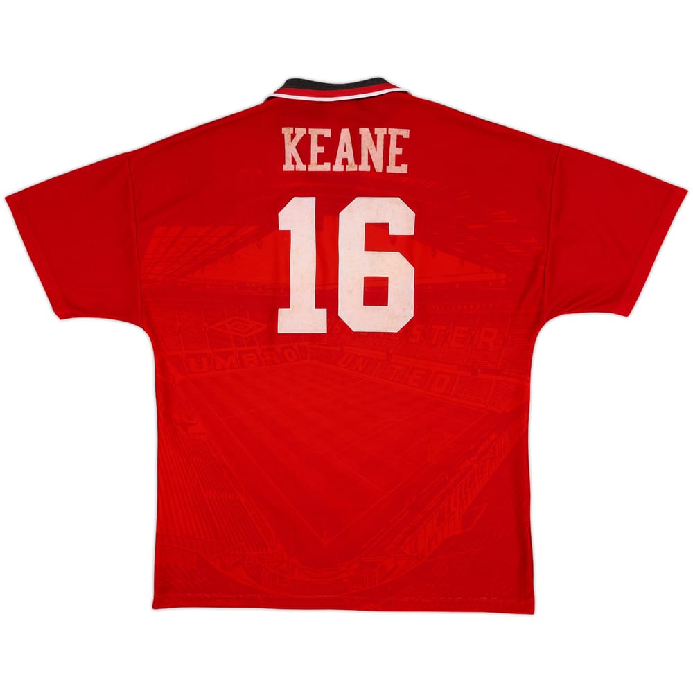 1994-96 Manchester United Home Shirt Keane #16 - 6/10 - (L)