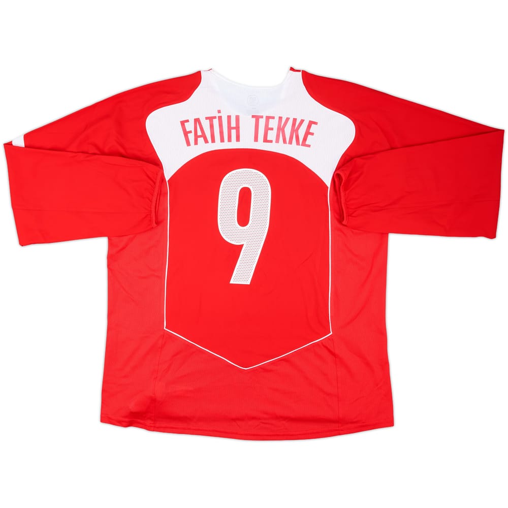 2004-06 Turkey Player Issue Home L/S Shirt Fatih Tekke #9 - 9/10 - (XL)