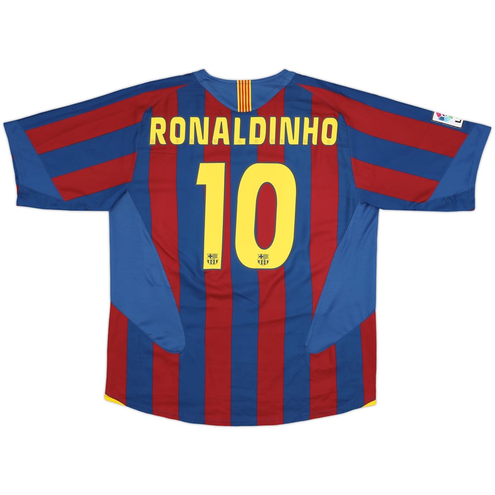 2005-06 Barcelona Home Shirt Ronaldinho #10 - 9/10 - (XXL)