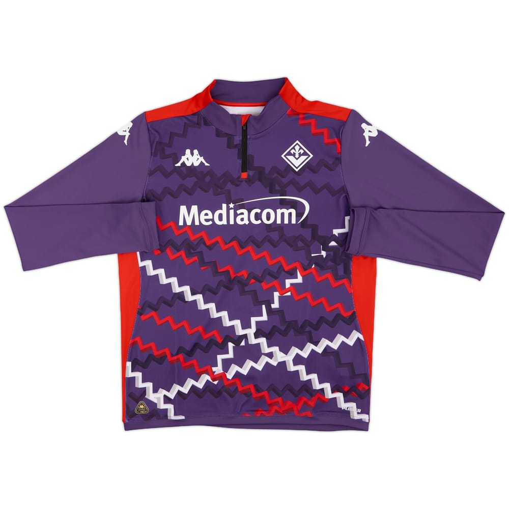 2024-25 Fiorentina Kappa 1/4 Zip Pre-Match Top - 10/10 - (L)