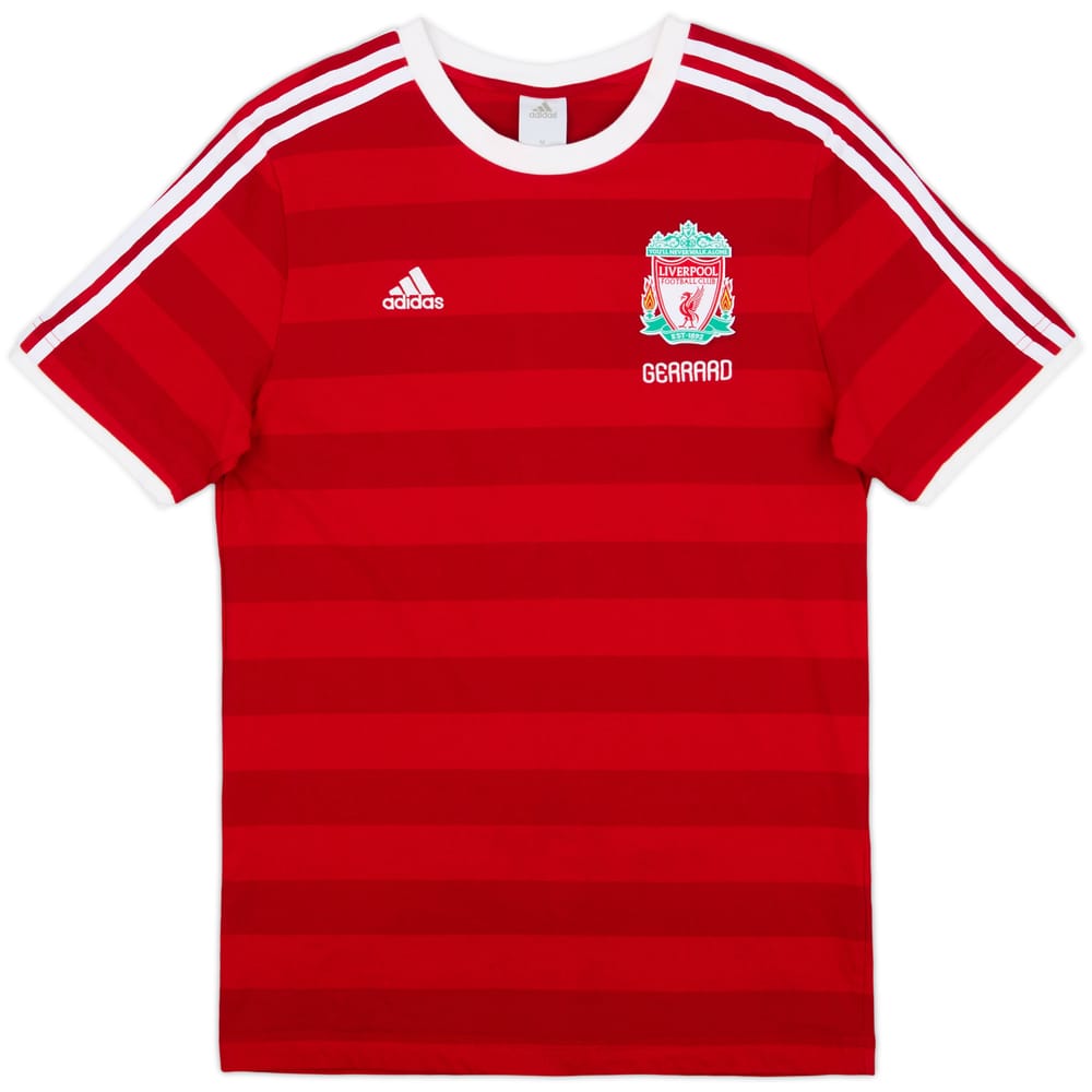2010-11 Liverpool adidas Cotton Tee Gerrard #8 - 5/10 - (M)