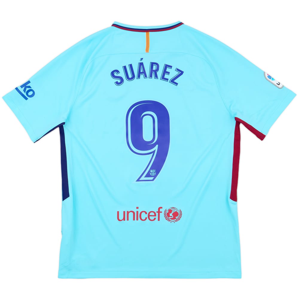 2017-18 Barcelona Away Shirt Suarez #9 - 9/10 - (L)