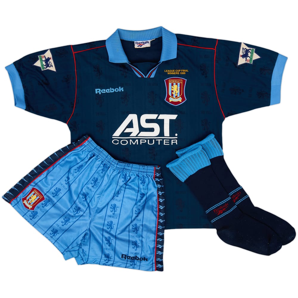1995-97 Aston Villa Away Full Kit Yorke #18 - 9/10 - (S)