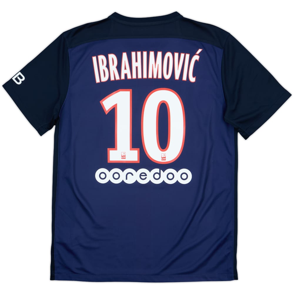 2015-16 Paris Saint-Germain Home Shirt Ibrahimovic #10 - 8/10 - (M)