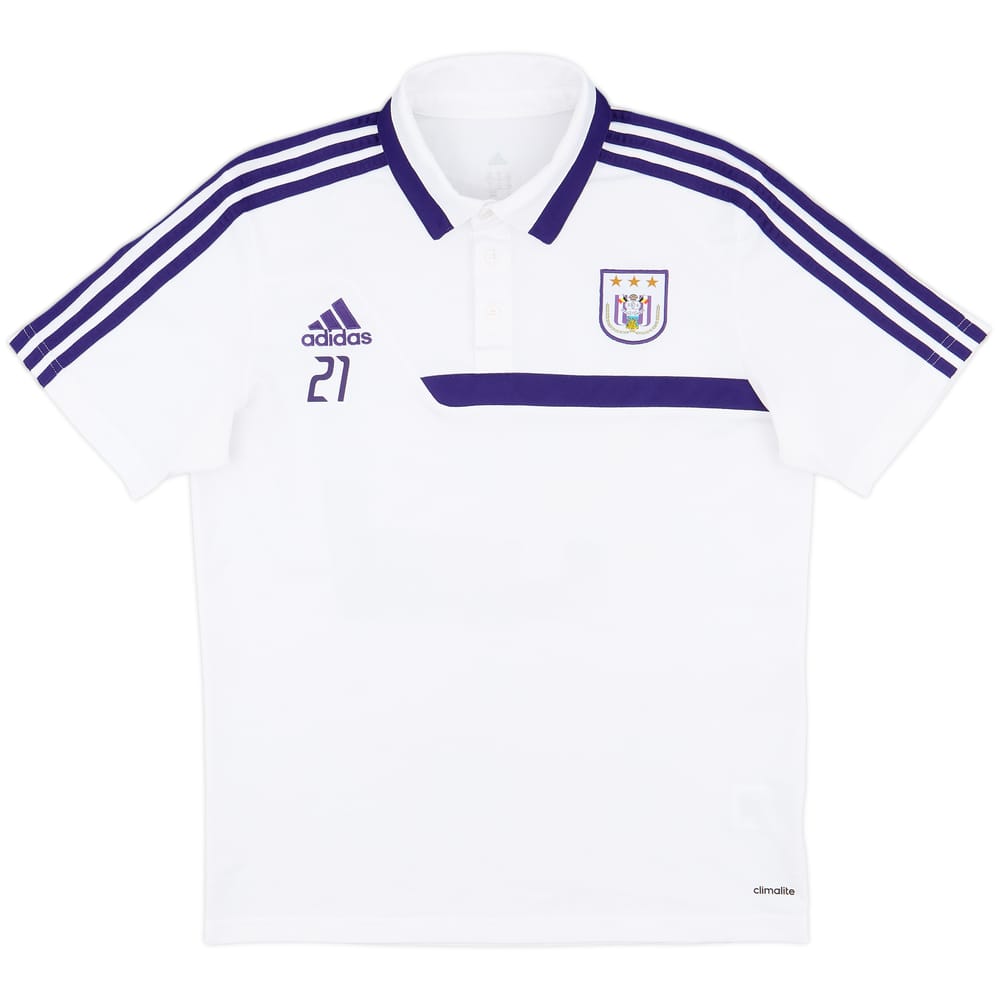 2013-14 Anderlecht Player Issue adidas Polo Shirt #21 - 6/10 - (M/L)