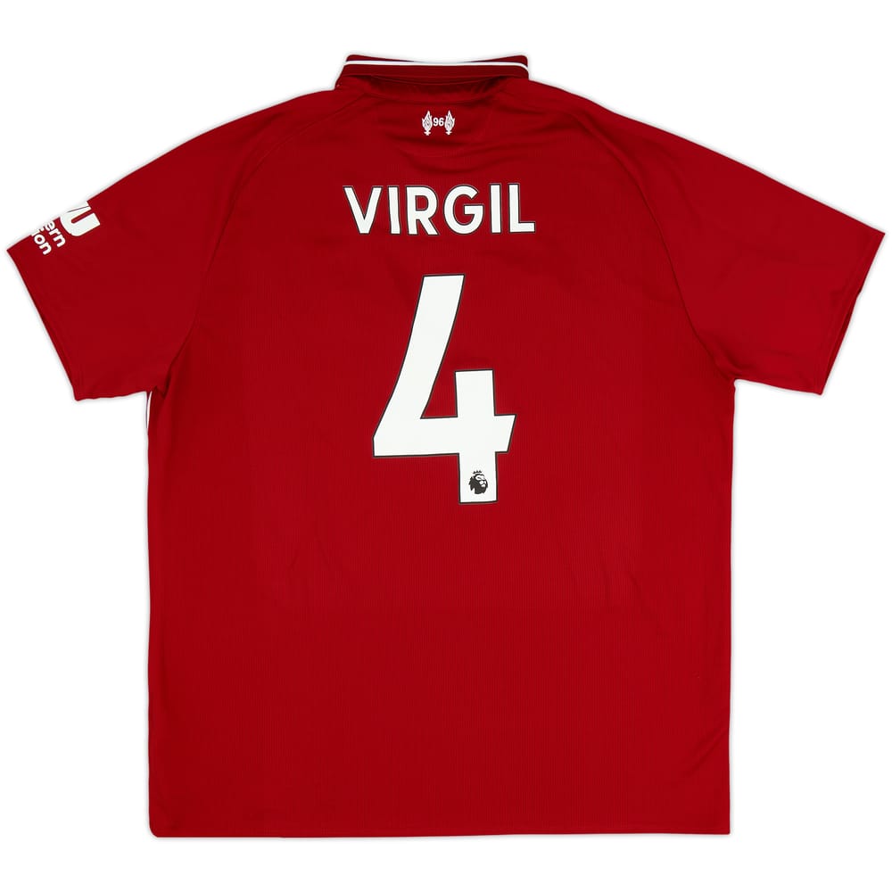 2018-19 Liverpool Home Shirt Virgil #4 - 4/10 - (XL)