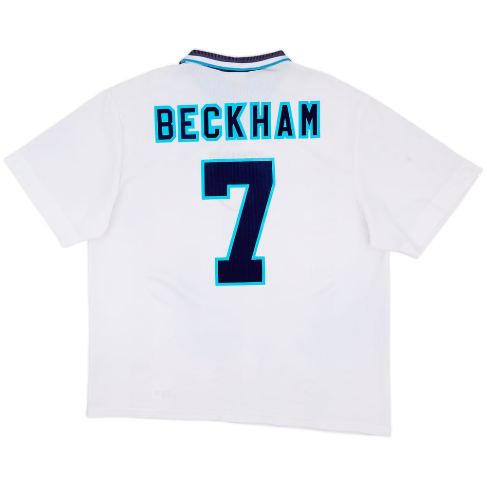 1995-97 England Home Shirt Beckham #7 - 7/10 - (XXL)