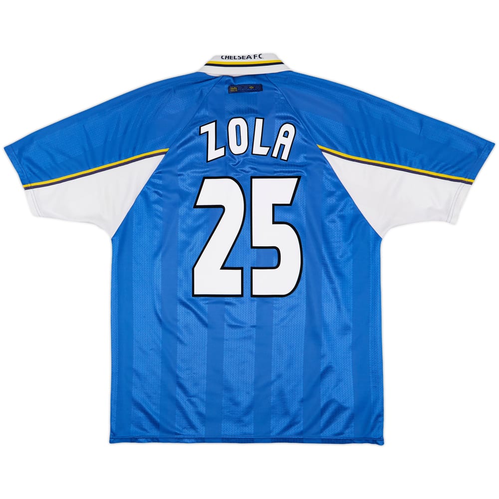 1997-99 Chelsea Home Shirt Zola #25 - 8/10 - (XL)