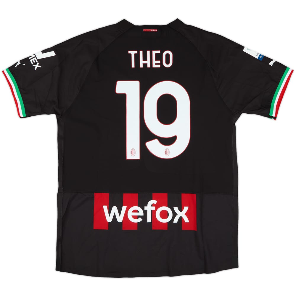2022-23 AC Milan Authentic Home Shirt Theo #19 (XXL)