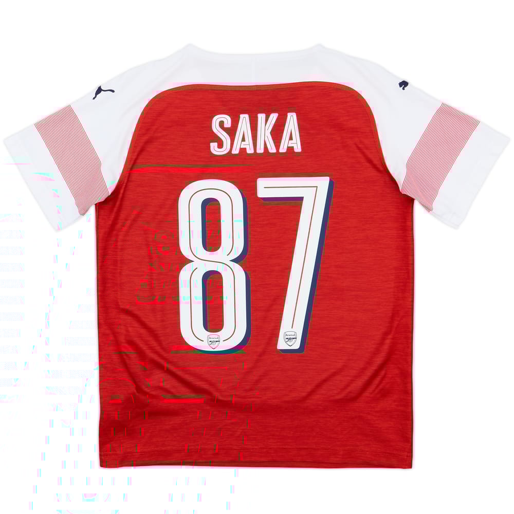2018-19 Arsenal Home Shirt Saka #87 - 10/10 - (L.Boys)