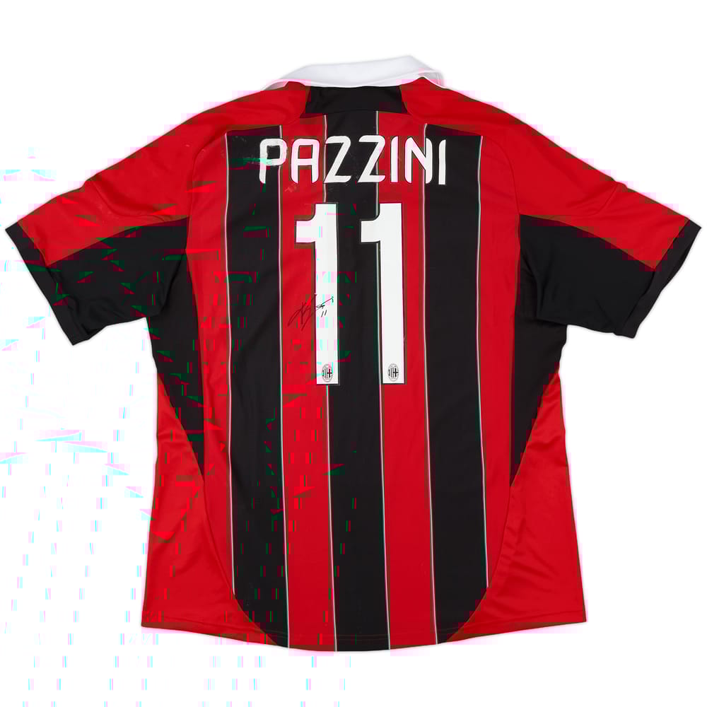 2012-13 AC Milan Signed Home Shirt Pazzini #11 - 5/10 - (XL)