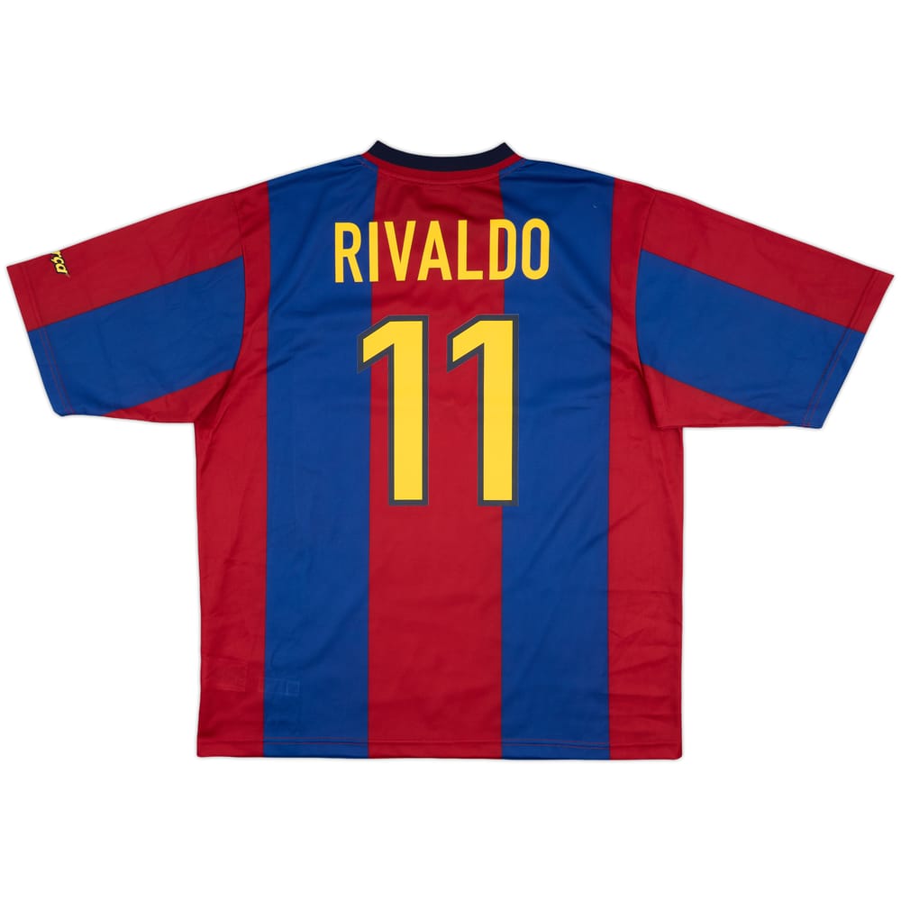 1998-00 Barcelona Basic Home Shirt Rivaldo #11 - 9/10 - (XL)