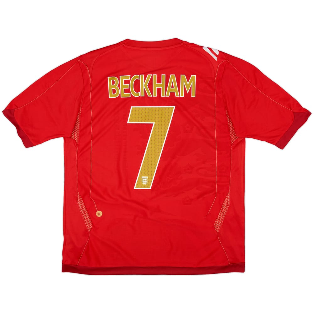 2006-08 England Away Shirt Beckham #7 - 6/10 - (L)