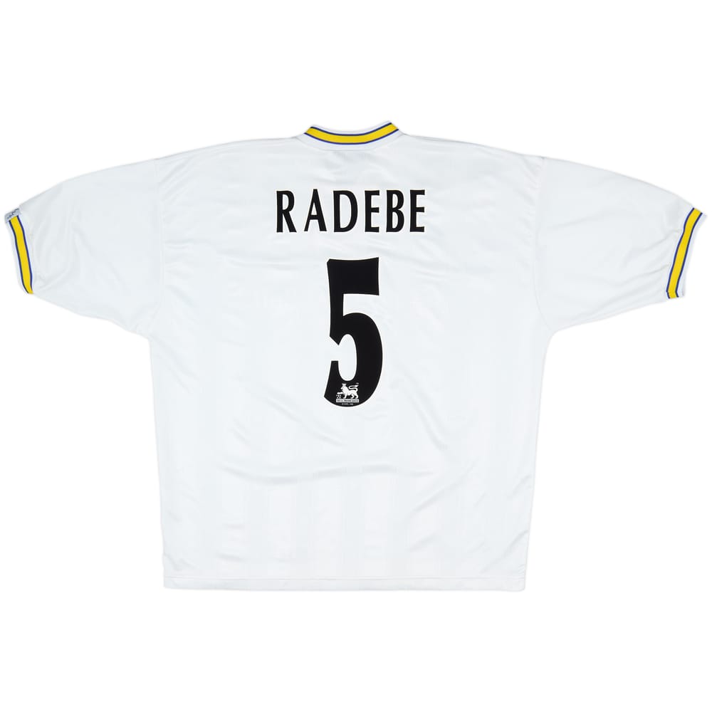 1996-98 Leeds United Home Shirt Radebe #5 - 8/10 - (XL)