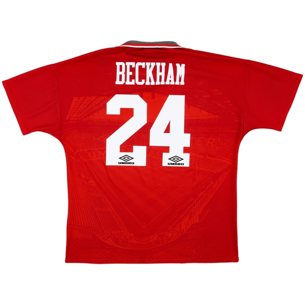1994-96 Manchester United Home Shirt Beckham #24 - 9/10 - (XXL)
