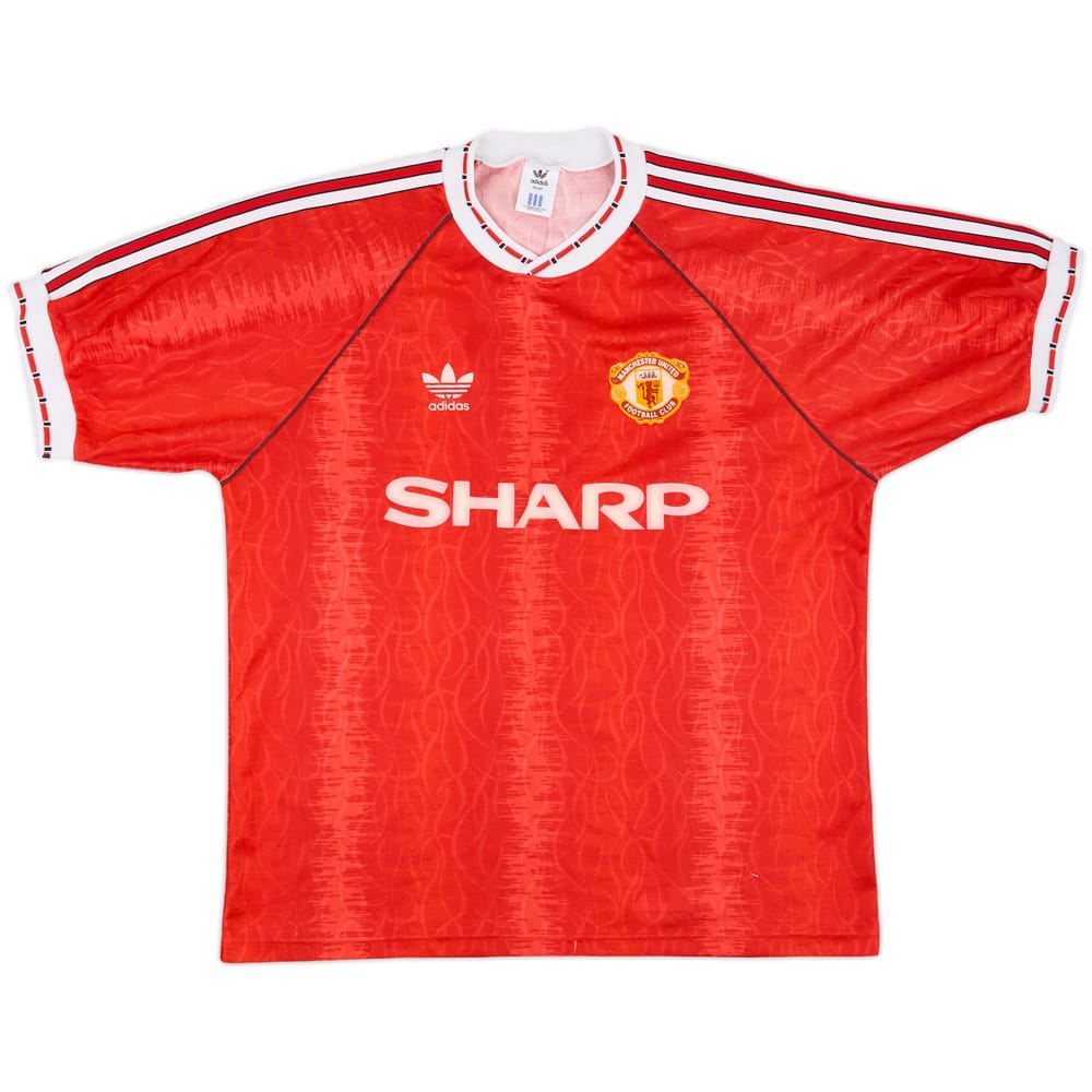1990-92 Manchester United Home Shirt - 8/10 - (L)