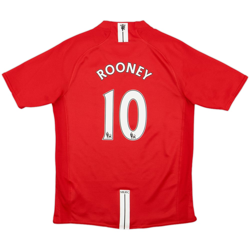2007-09 Manchester United Home Shirt Rooney #10 - 9/10 - (XL.Boys)