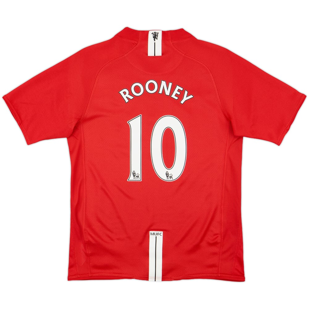 2007-09 Manchester United Home Shirt Rooney #10 - 9/10 - (L.Boys)