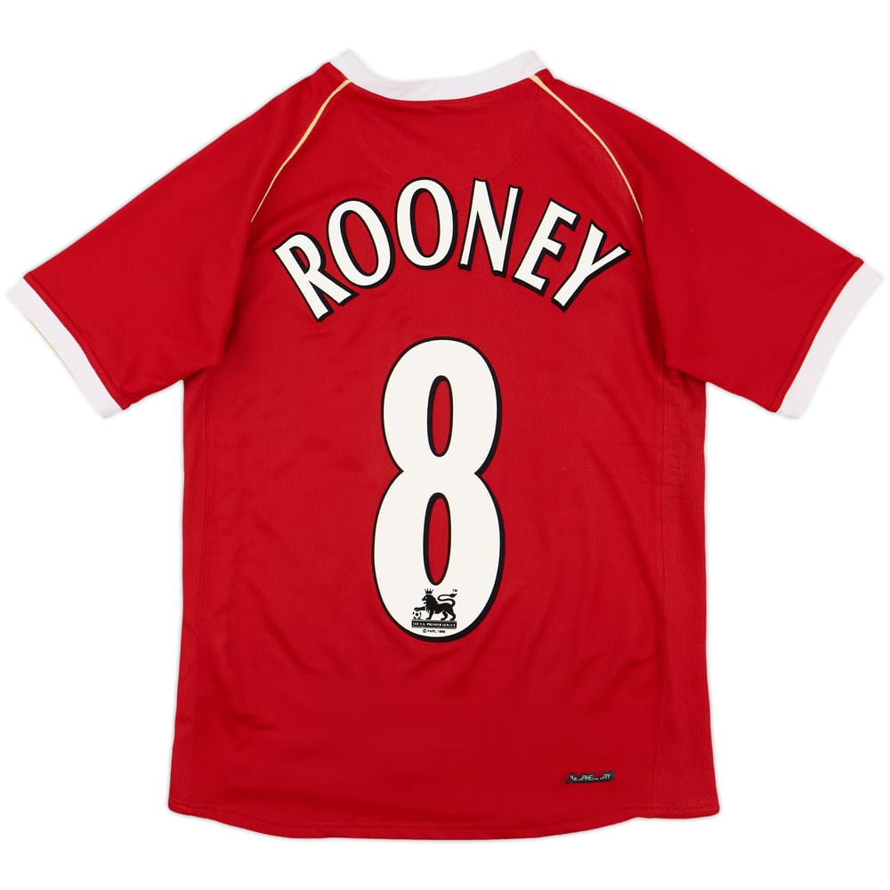 2006-07 Manchester United Home Shirt Rooney #8 - 8/10 - (L.Boys)