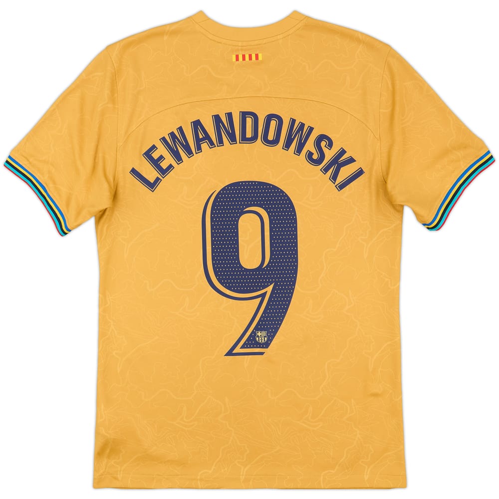 2022-23 Barcelona Away Shirt Lewandowski #9 - 9/10 - (S)