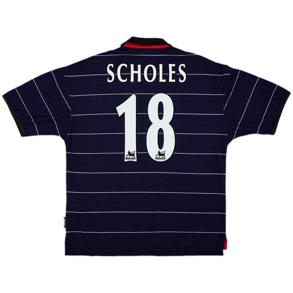 1999-00 Manchester United Away Shirt Scholes #18 - 8/10 - (L)