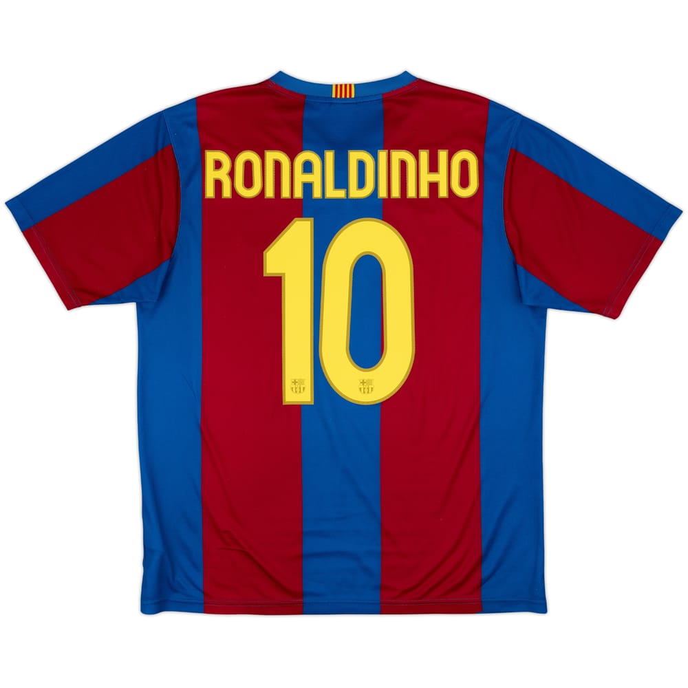 2007-08 Barcelona Basic Home Shirt Ronaldinho #10 - 7/10 - (L)