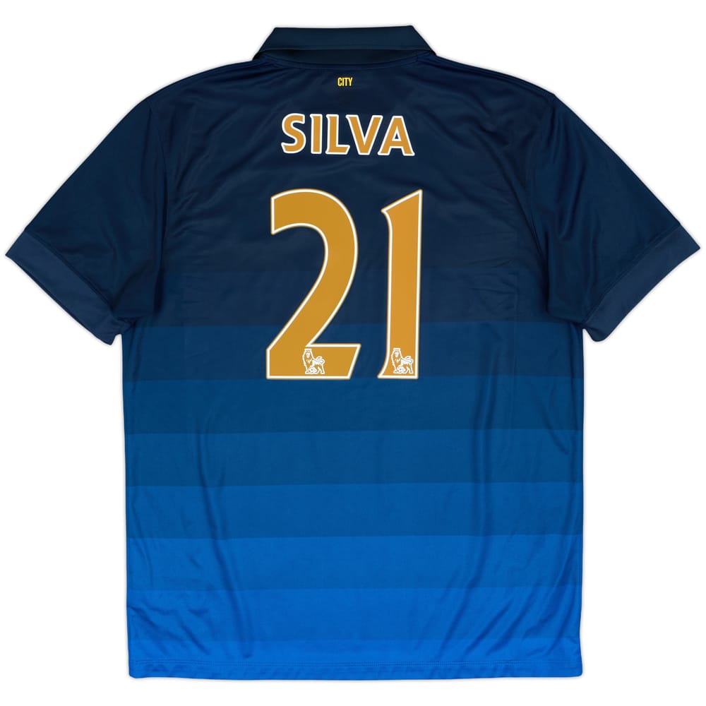 2014-15 Manchester City Away Shirt Silva #21 - 9/10 - (L)