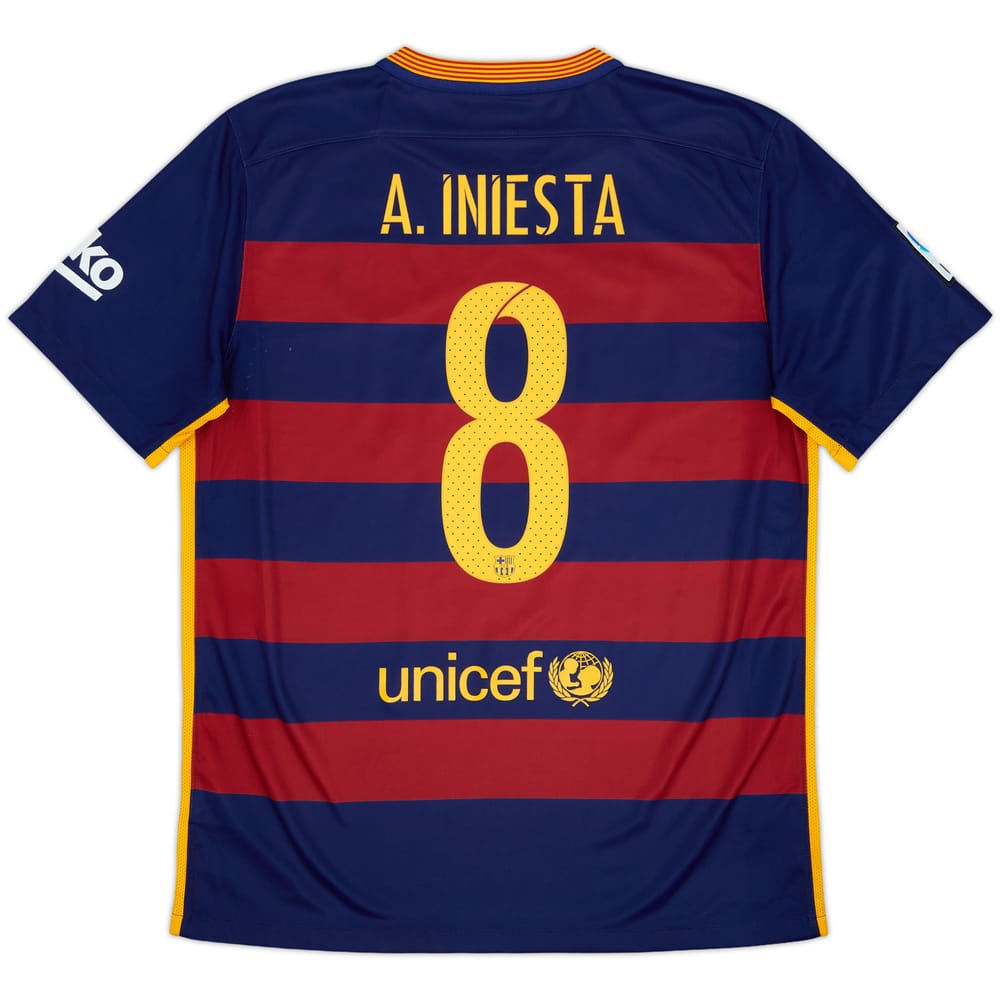 2015-16 Barcelona Home Shirt A.Iniesta #8 - 8/10 - (L)