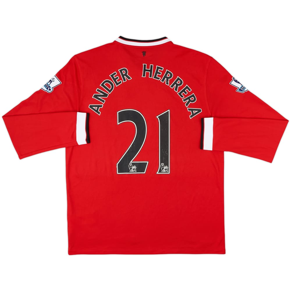 2014-15 Manchester United Home L/S Shirt Ander Herrera #21 - 8/10 - (L)