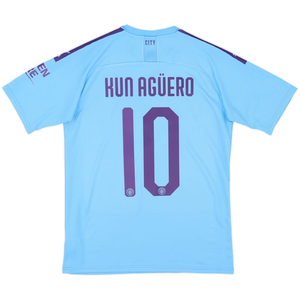 2019-20 Manchester City Home Shirt Kun Aguero #10 - 9/10 - (M)