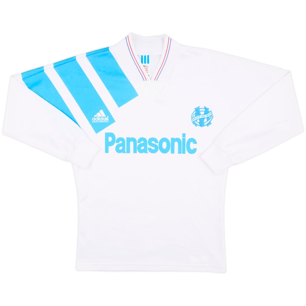 1991-92 Olympique Marseille Home L/S Shirt - 7/10 - (S/M)