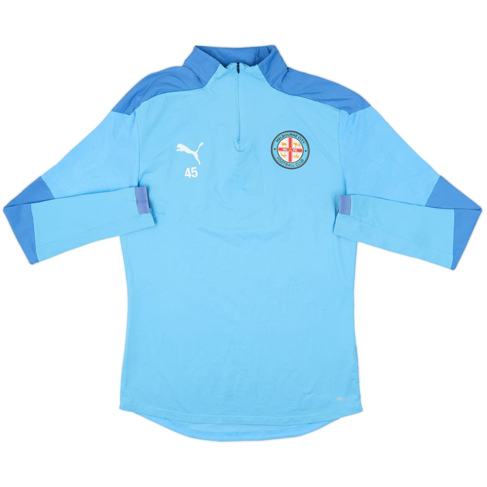 2021-22 Melbourne City Player Issue Puma 1/4 Zip Training Top #45 - 8/10 - (M)