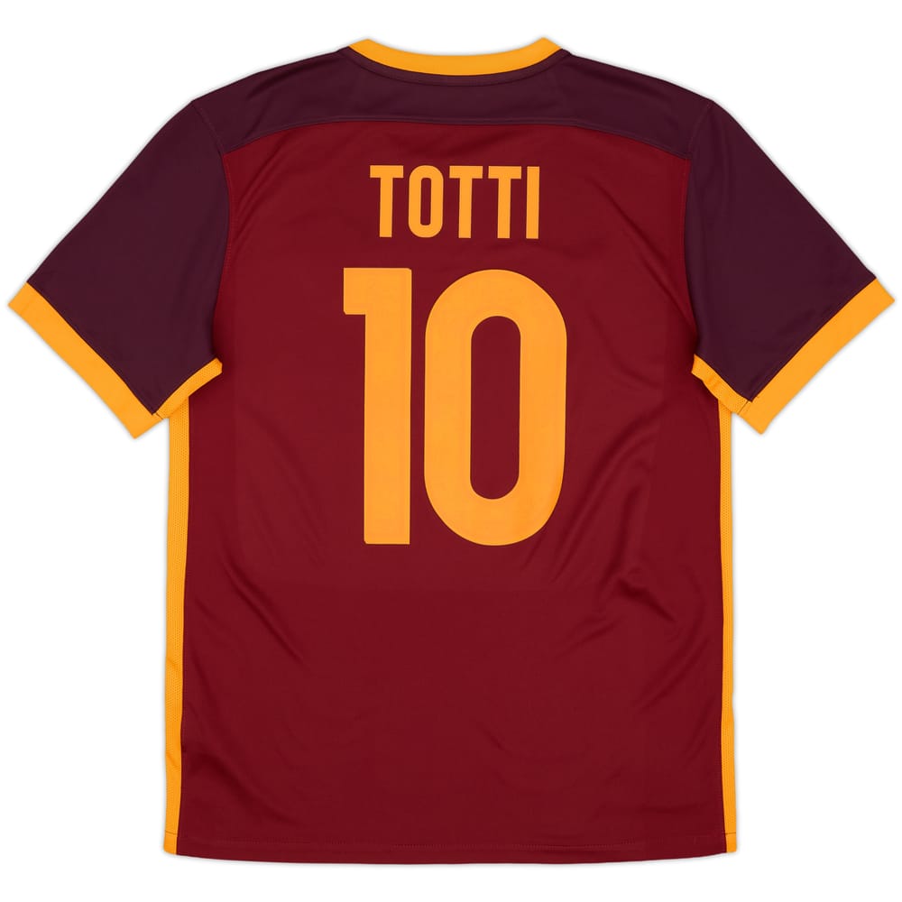 2015-16 Roma Home Shirt Totti #10 - 9/10 - (M)