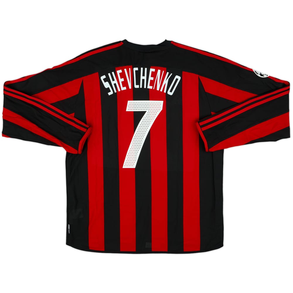2003-04 AC Milan Home L/S Shirt Shevchenko #7 - 4/10 - (L)