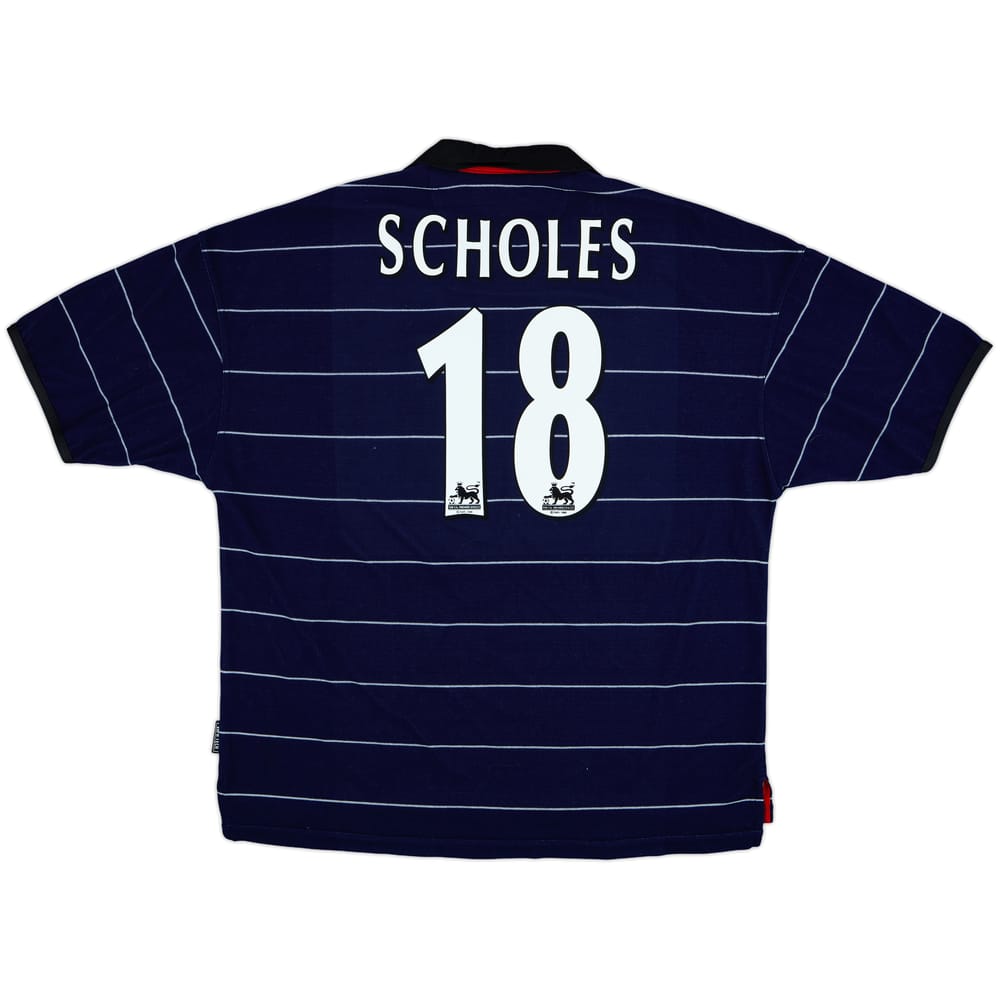 1999-00 Manchester United Away Shirt Scholes #18 - 8/10 - (XXL)