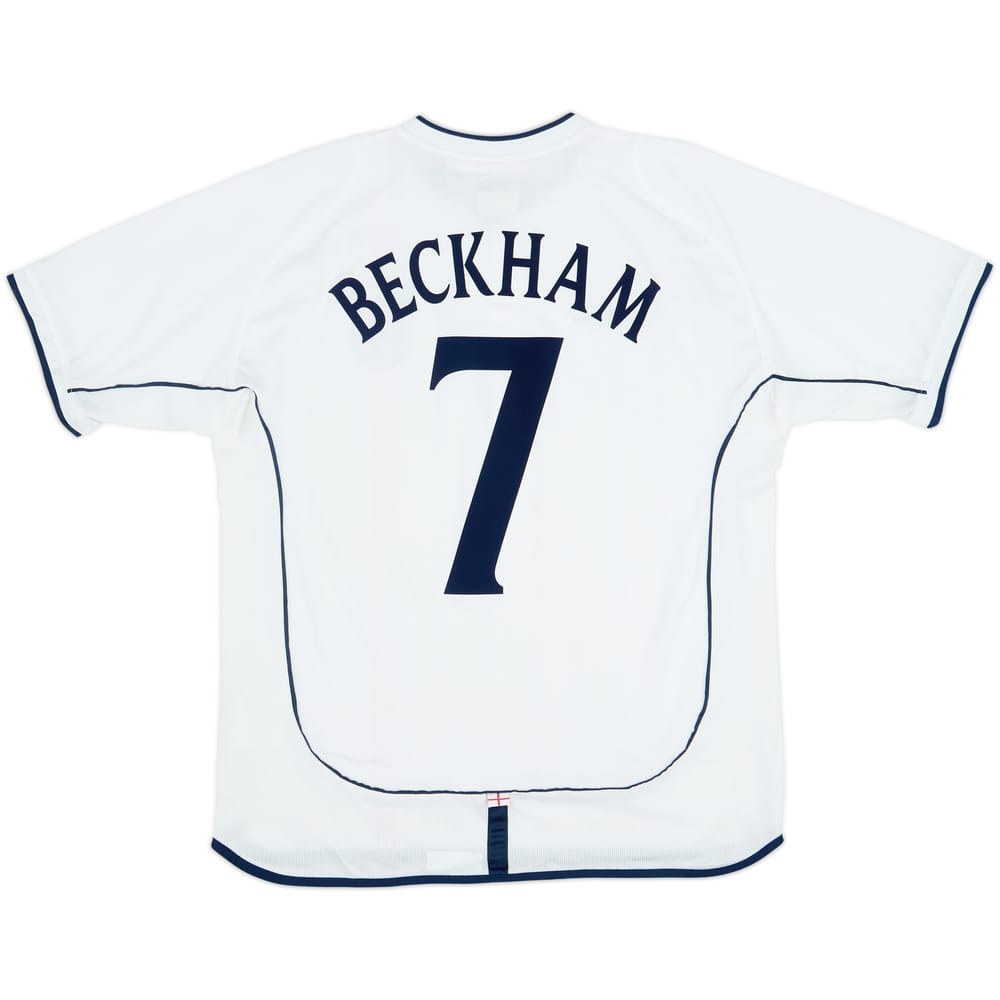 2001-03 England Home Shirt Beckham #7 - 6/10 - (L)