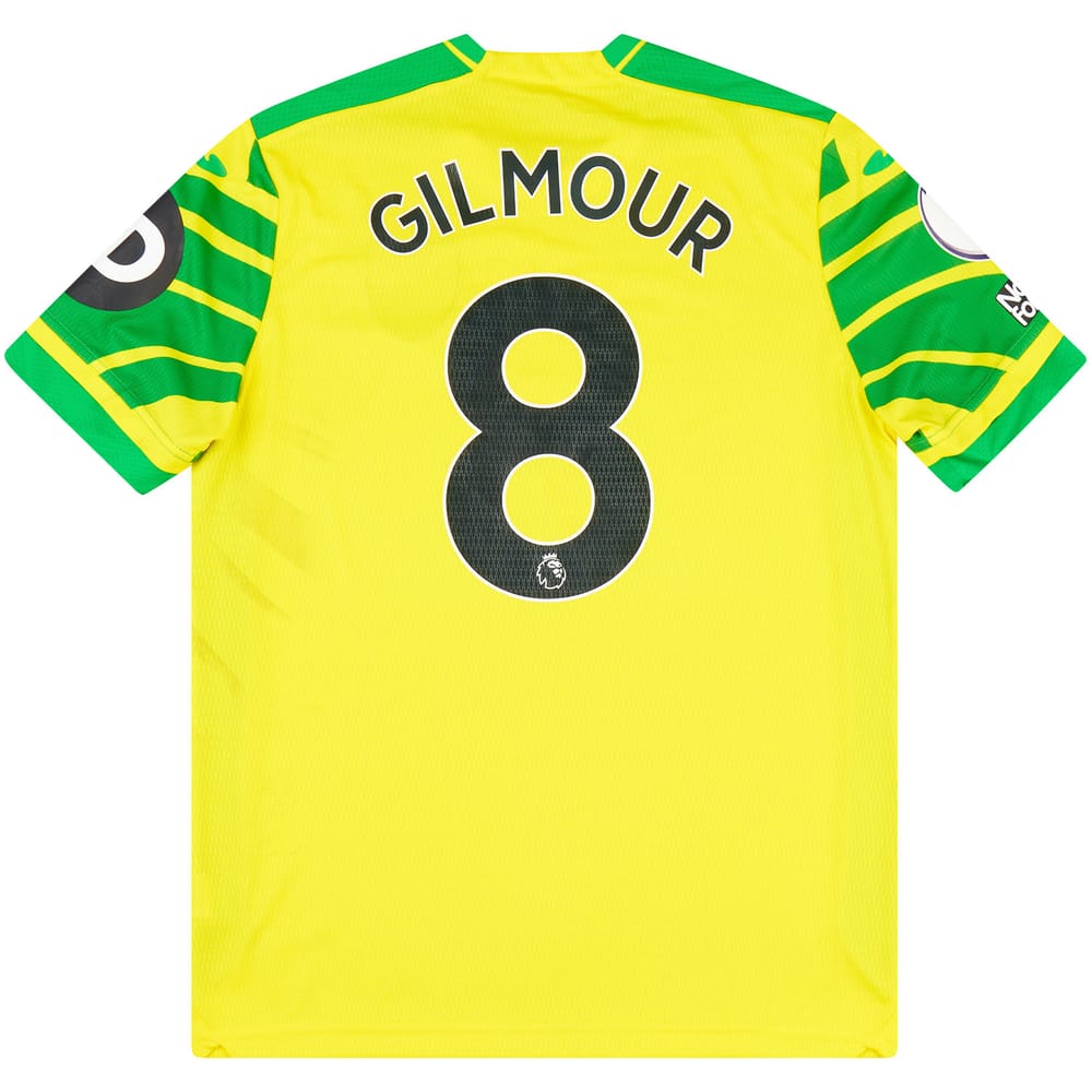 2021-22 Norwich Match Issue Home Shirt Gilmour #8 (v Leicester)