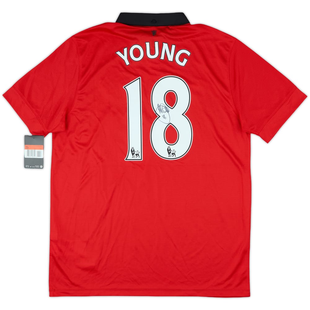 2013-14 Manchester United Signed Home Shirt Young #18 (L)