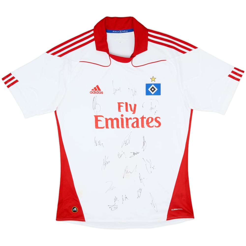 2010-11 Hamburg Squad Signed Home Shirt - 6/10 - (L)