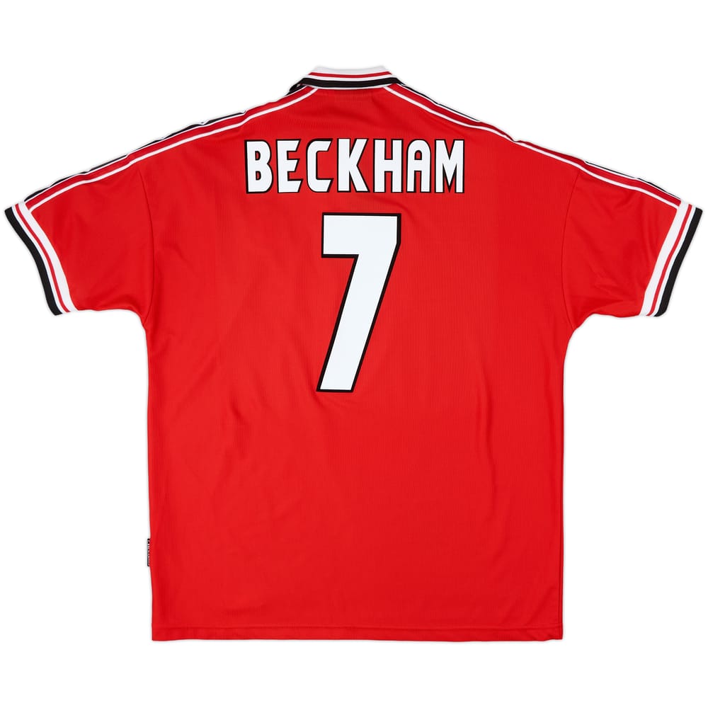 1998-00 Manchester United Home Shirt Beckham #7 - 8/10 - (XL)