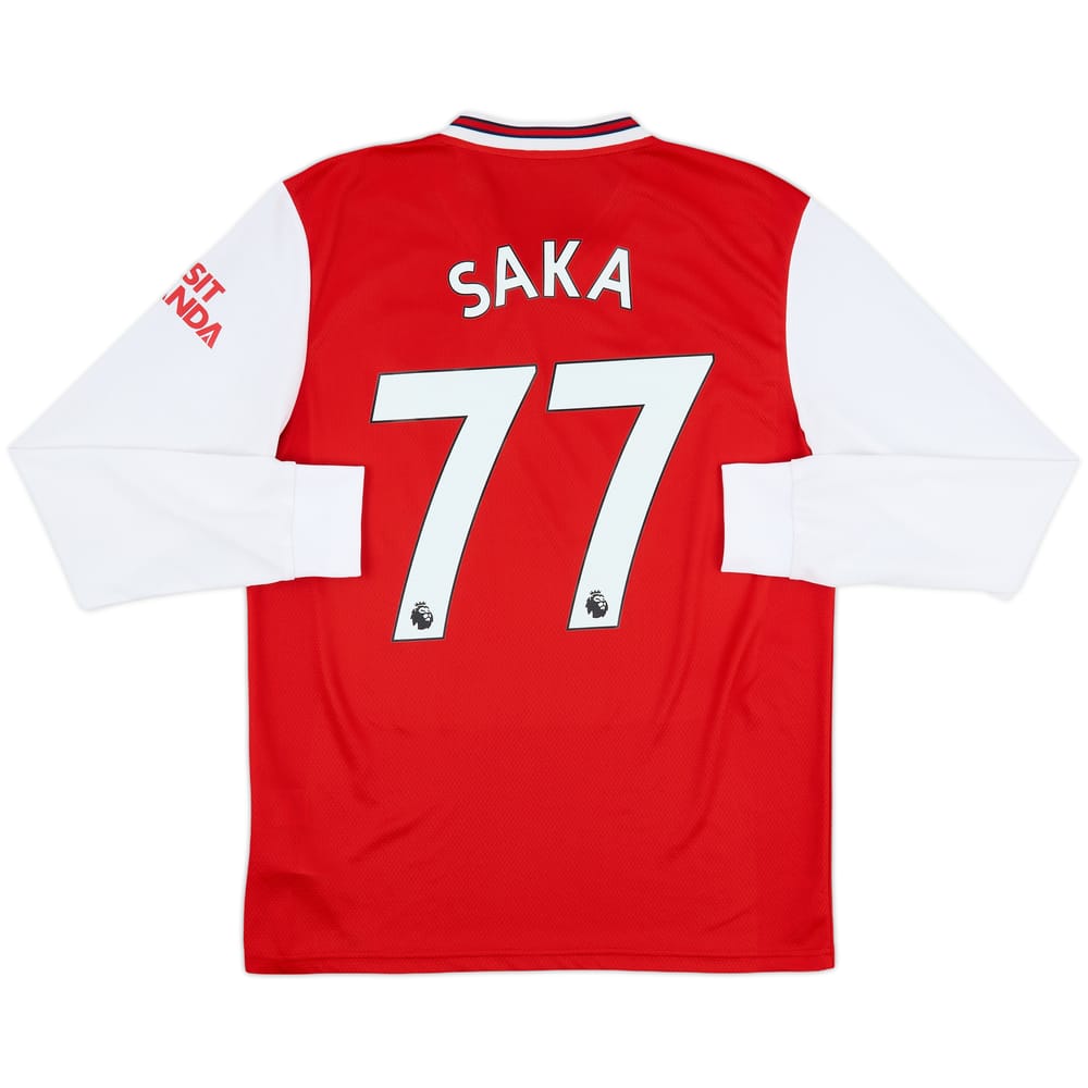 2019-20 Arsenal Home L/S Shirt Saka #77 - 8/10 - (M)